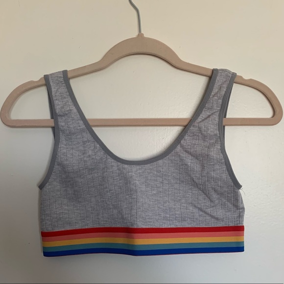 F21 Rainbow Trim Unline Bralette - Picture 1 of 3
